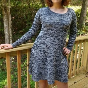 Knitted dress in gray tones, M